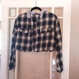 Hooded Flannel Crop top